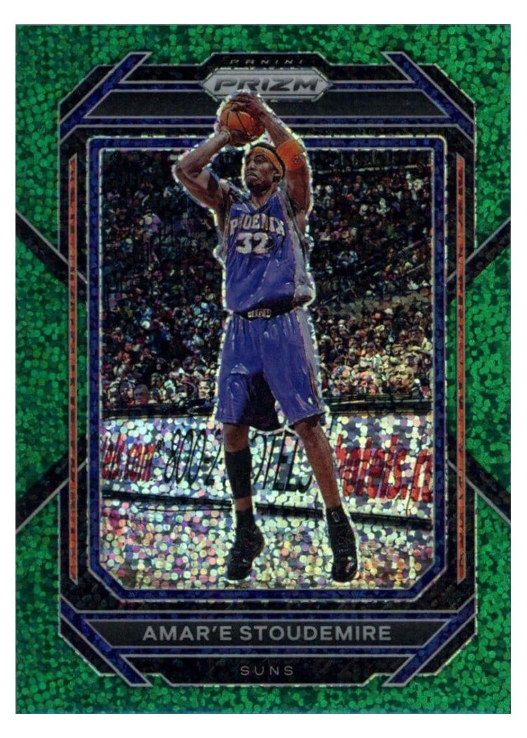 2022-23 Panini Prizm Base Set Amar'e Stoudemire Green Sparkle Prizm #287 card
