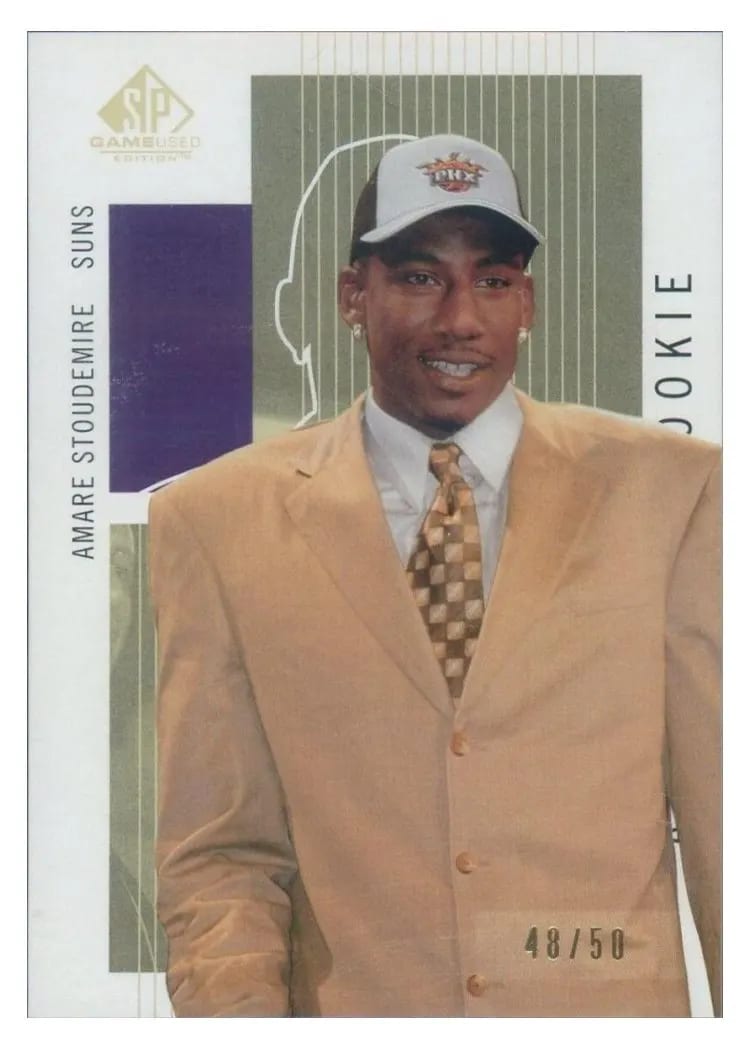 2002 SP Game Used Amare Stoudemire Gold #108 card