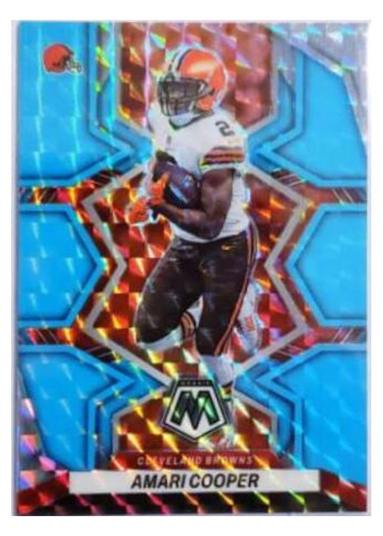 2022 Panini Mosaic Base Set Amari Cooper Blue Fluorescent #207 card