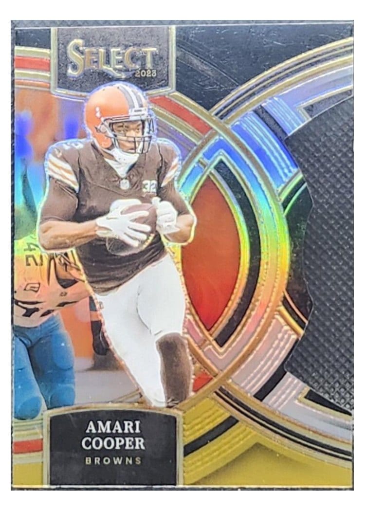 2023 Panini Select Base Set Amari Cooper Black Gold Prizm Die-Cut #147 card