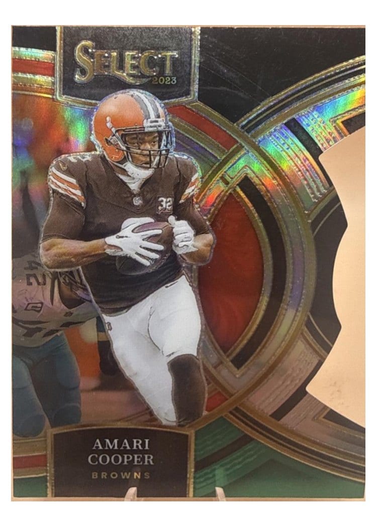 2023 Panini Select Base Set Amari Cooper Black Green Prizm Die-Cut #147 card