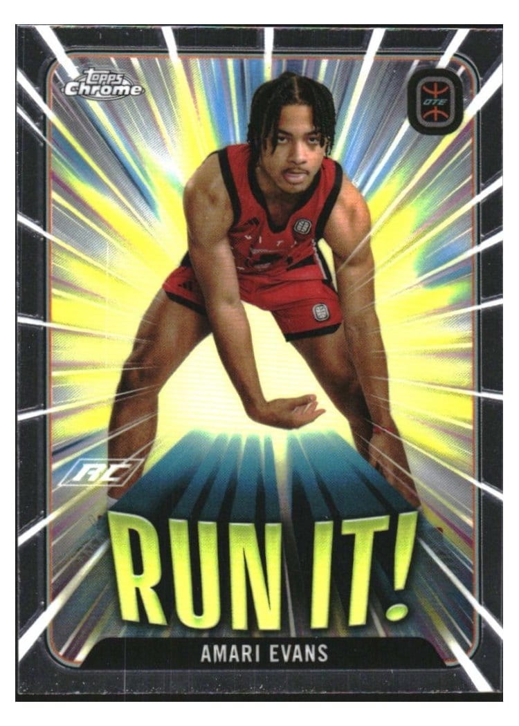 2023-24 Topps Chrome OTE Run It! Amari Evans #RI-18 card
