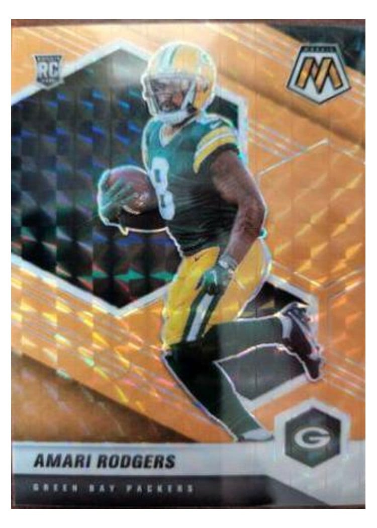 2021 Panini Mosaic Base Set Amari Rodgers Orange Fluorescent #388 card