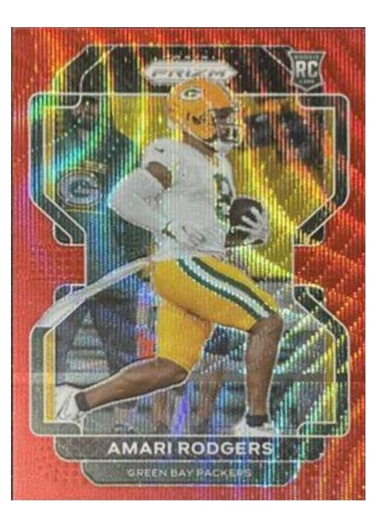 2021 Panini Prizm Base Set Amari Rodgers Red Wave Prizm #405 card