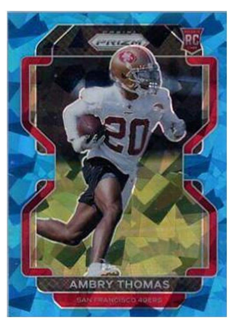 2021 Panini Prizm Base Set Ambry Thomas Blue Ice Prizm #439 card