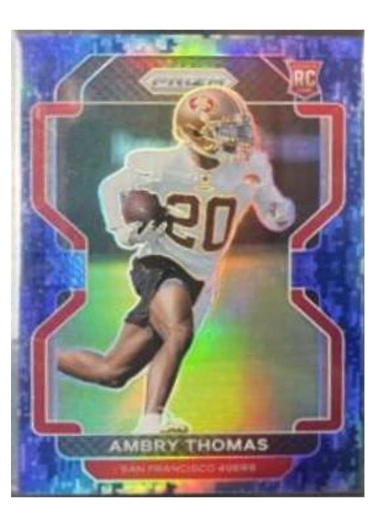 2021 Panini Prizm Base Set Ambry Thomas Navy Camo Prizm #439 card