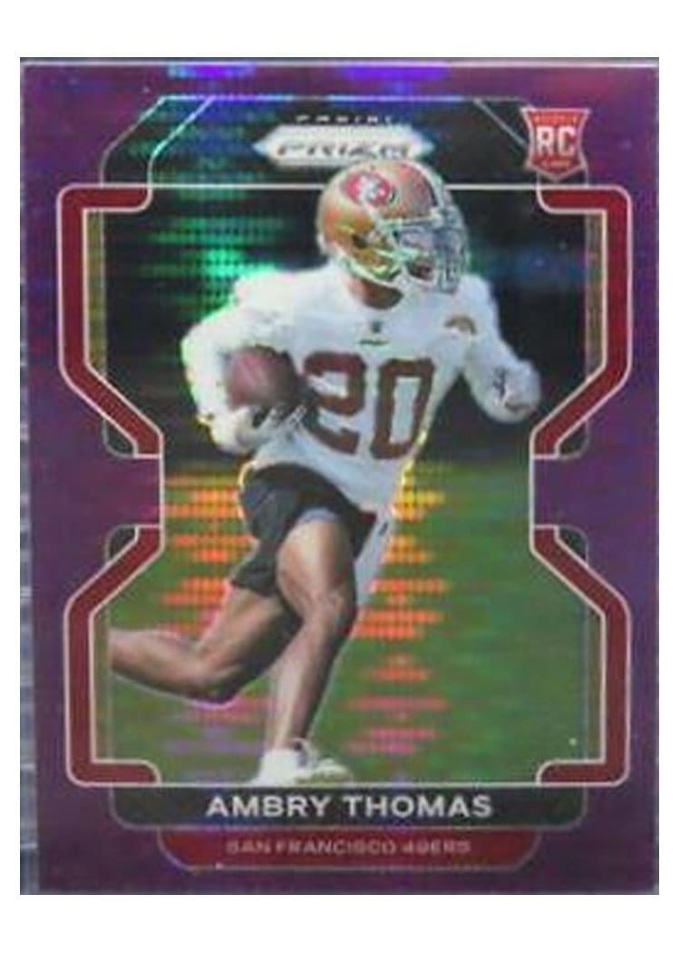 2021 Panini Prizm Base Set Ambry Thomas Purple Pulsar Prizm #439 card