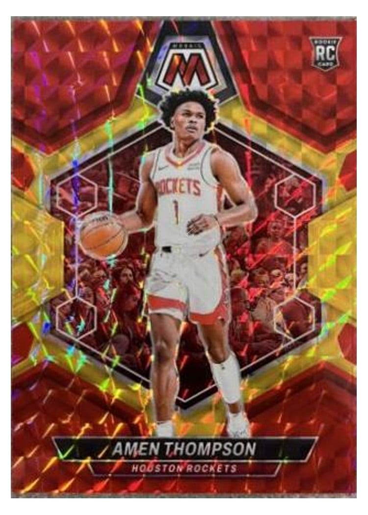 2023-24 Panini Mosaic Base Set Amen Thompson Red Yellow Fusion Choice #230 card