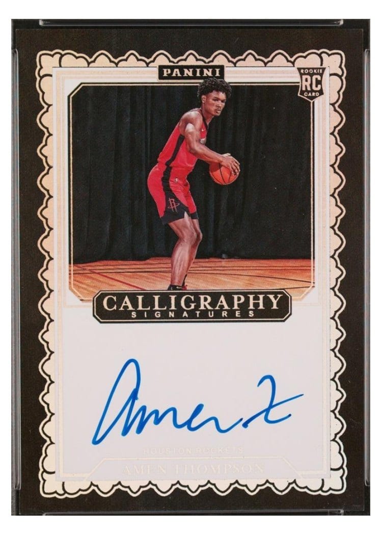 2023-24 Panini Phoenix 2023-24 Panini Calligraphy Signatures Amen Thompson #CAL-AMT card