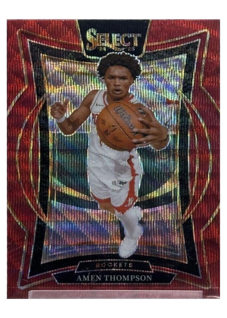 2024-25 Panini Select Base Set Amen Thompson Red Wave Prizm #59 card