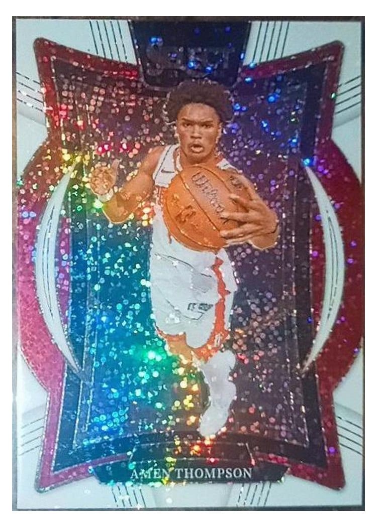 2024-25 Panini Select Base Set Amen Thompson White Sparkle Prizm #59 card