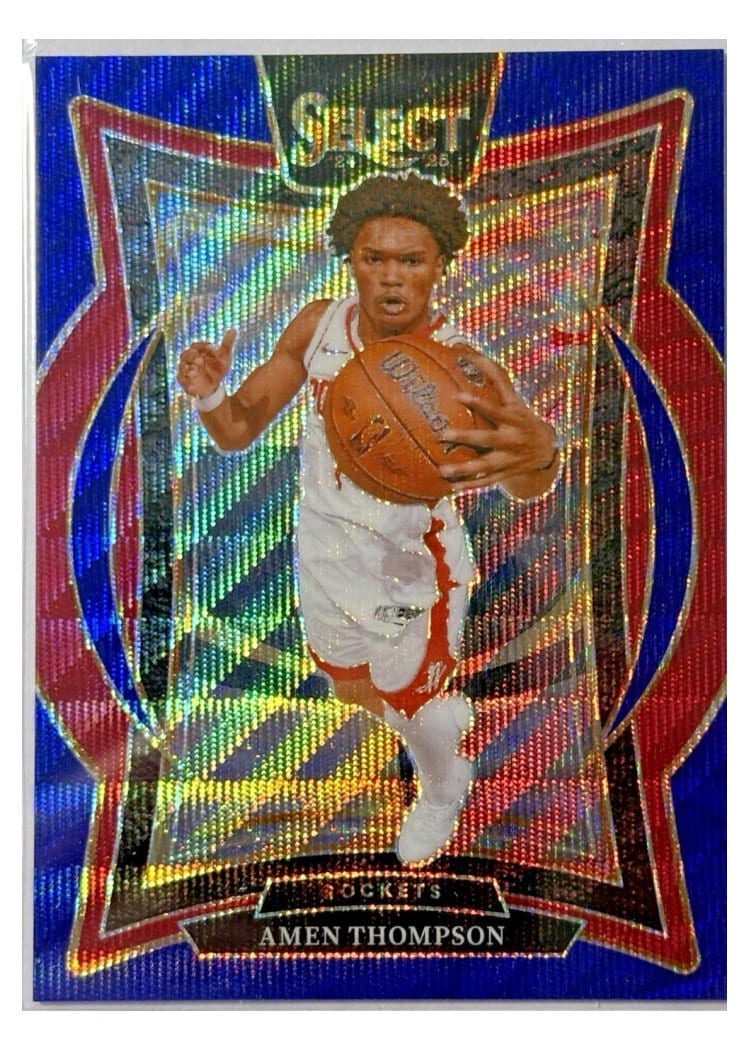 2024-25 Panini Select Base Set Amen Thompson Blue Wave Prizm #59 card