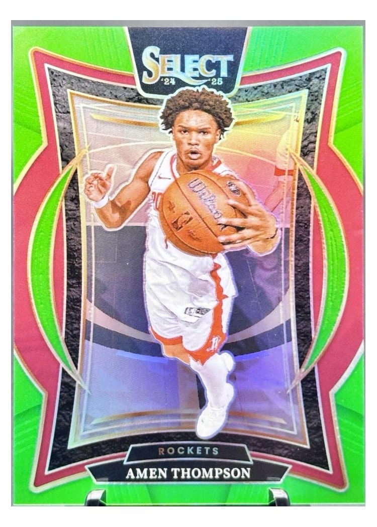 2024-25 Panini Select Base Set Amen Thompson Neon Green Prizm #59 card