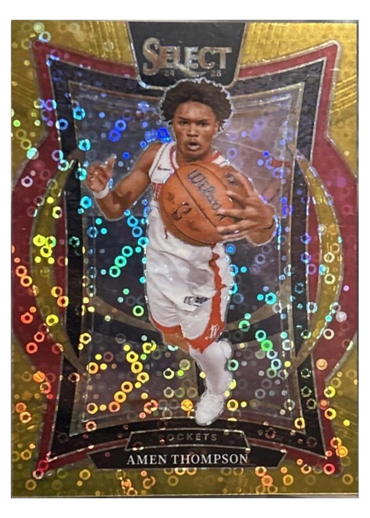 2024-25 Panini Select Base Set Amen Thompson Gold Disco Prizm #59 card
