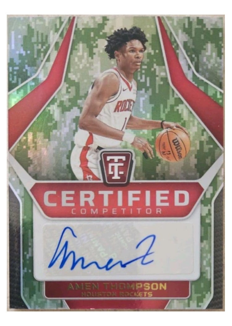 2024-25 Panini Totally Certified Certified Competitor Autographs Amen Thompson #9 card