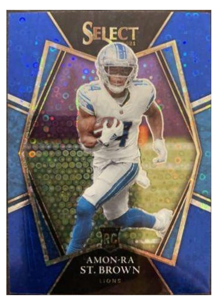 2021 Panini Select Base Set Amon-Ra St. Brown Blue Disco #173 card