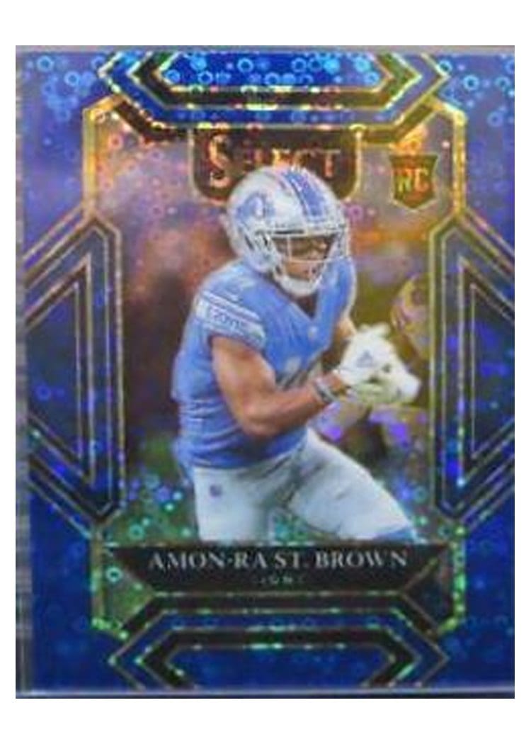 2021 Panini Select Base Set Amon-Ra St. Brown Blue Disco #273 card