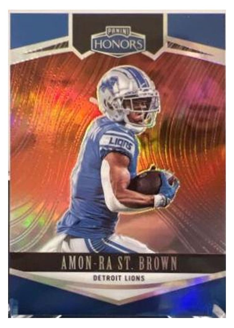 2022 Panini Prizm Base Set Amon-Ra St. Brown Red #98 card