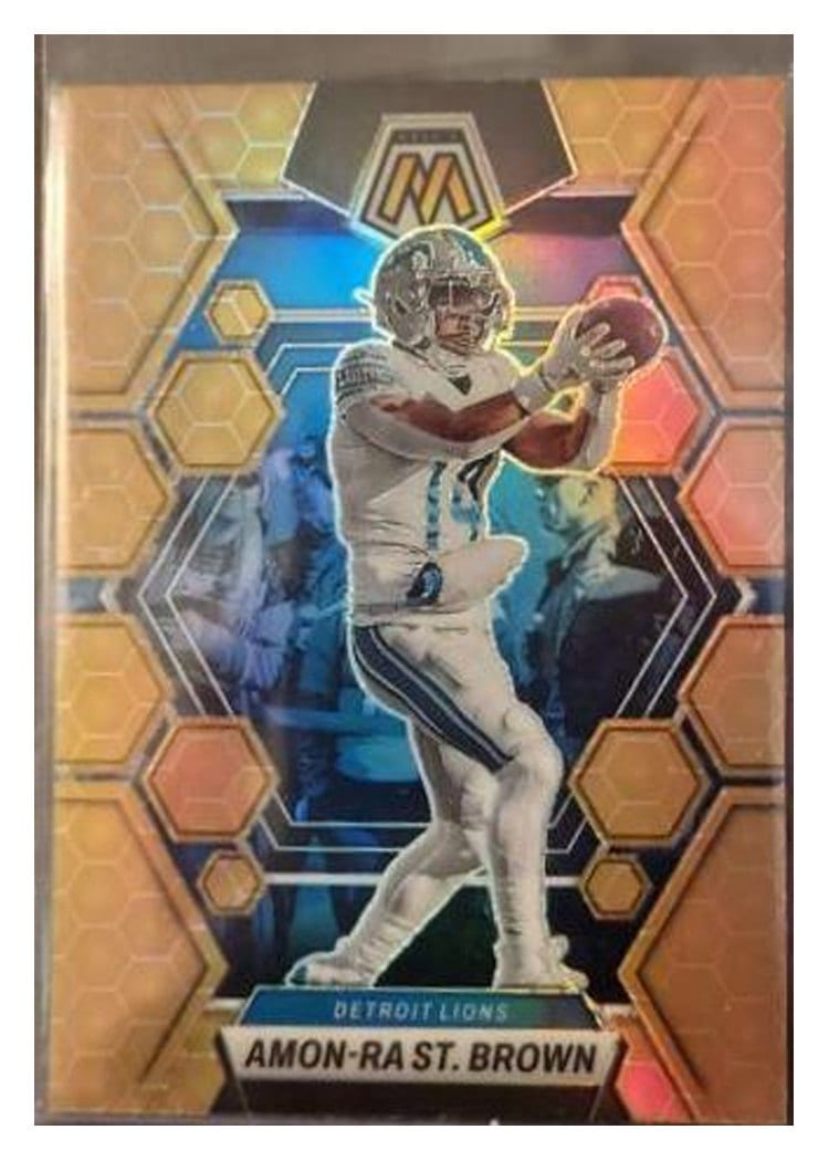 2023 Panini Mosaic Base Set Amon-Ra St. Brown Honeycomb #186 card