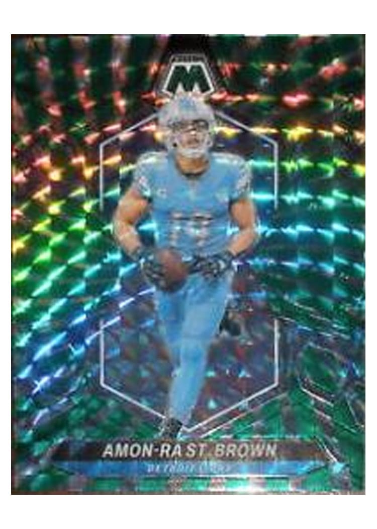 2024 Panini Mosaic Base Set Amon-Ra St. Brown Green Swirl #74 card