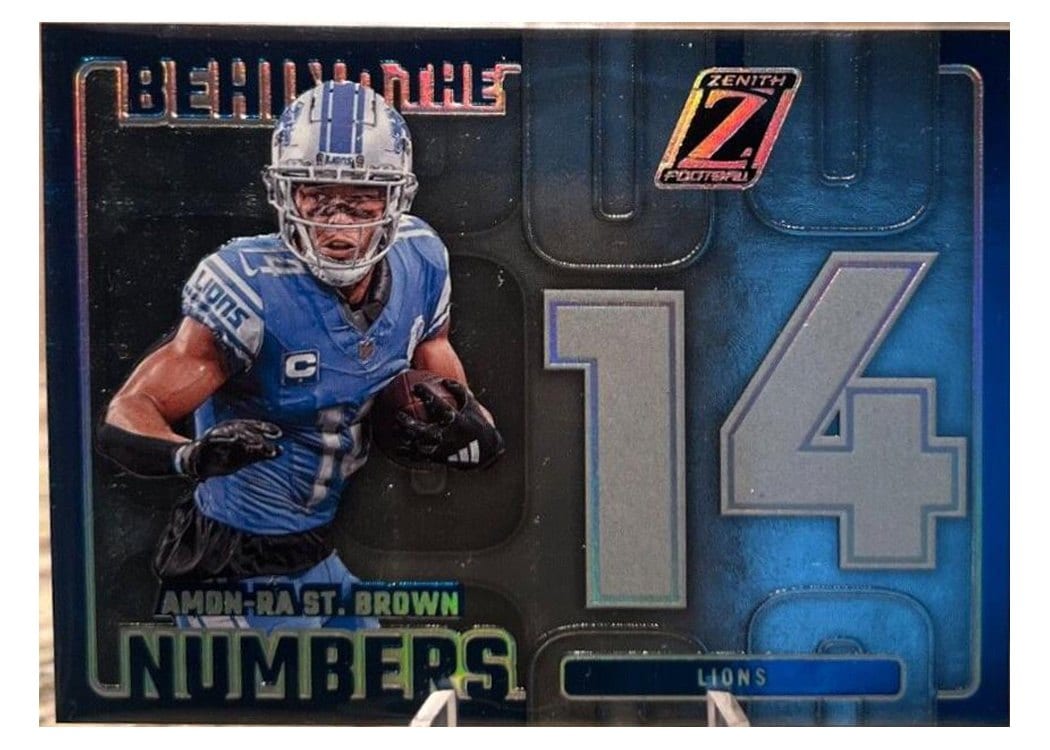 2024 Panini Zenith Behind The Numbers Amon-Ra St. Brown #18 card