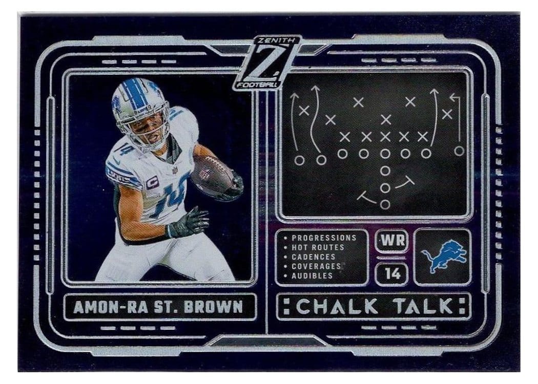 2024 Panini Zenith Chalk Talk Amon-Ra St. Brown #18 card