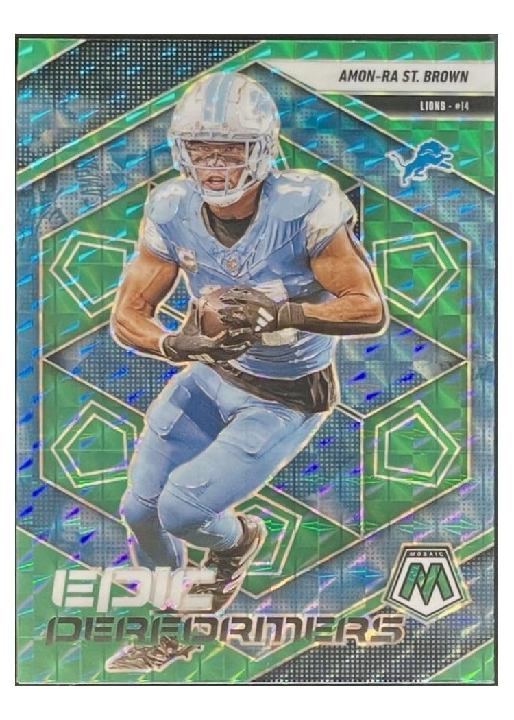 2025 Panini Mosaic Base Set Amon-Ra St. Brown Green #2 card