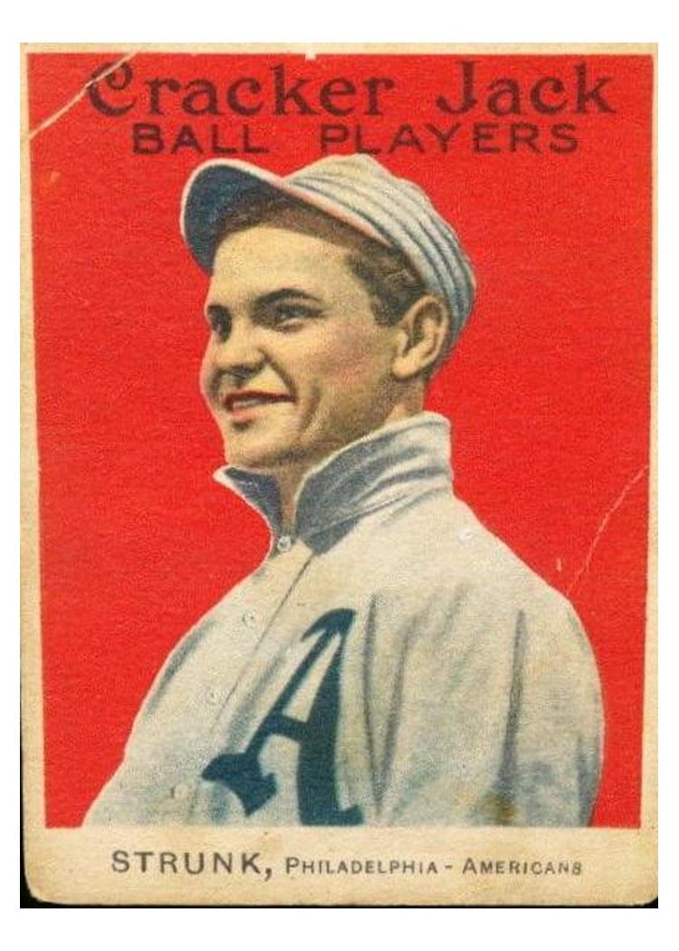 1914 Cracker Jack Amos Strunk #33 card