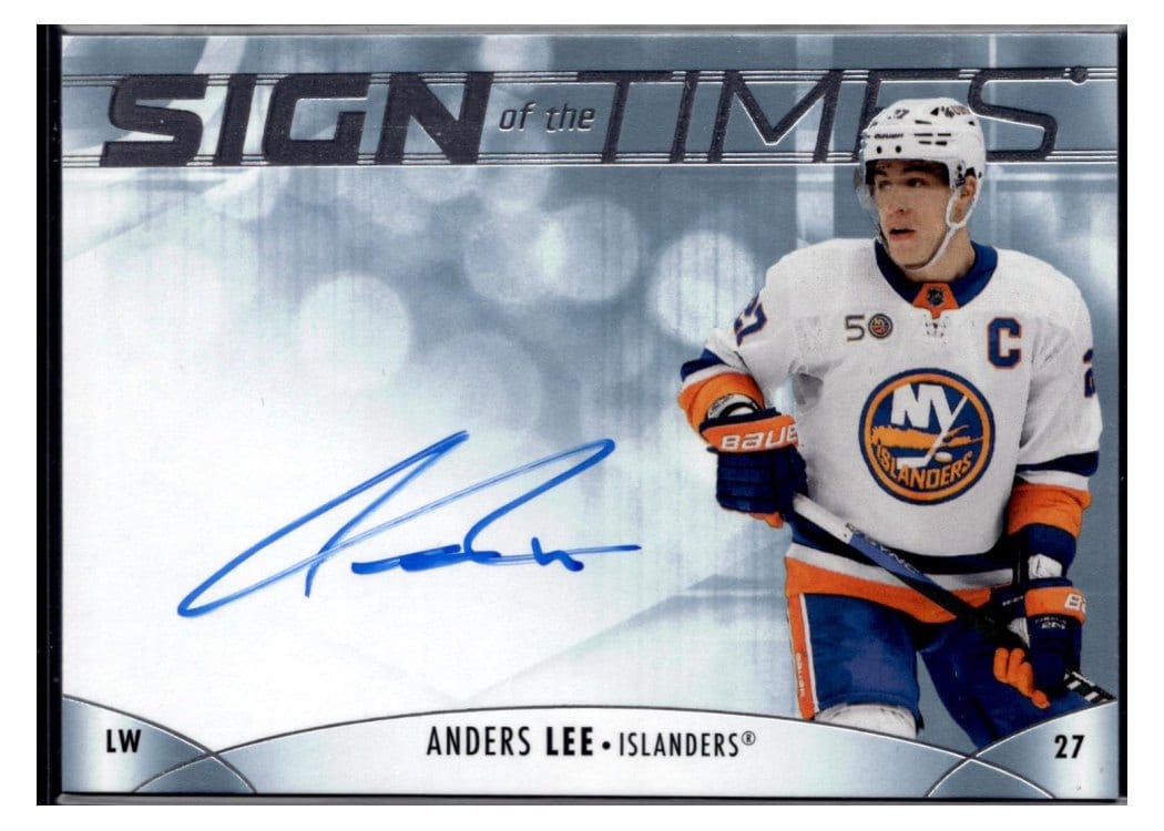 2023-24 SP Authentic Sign of the Times Auto Anders Lee #SOTT-AL card
