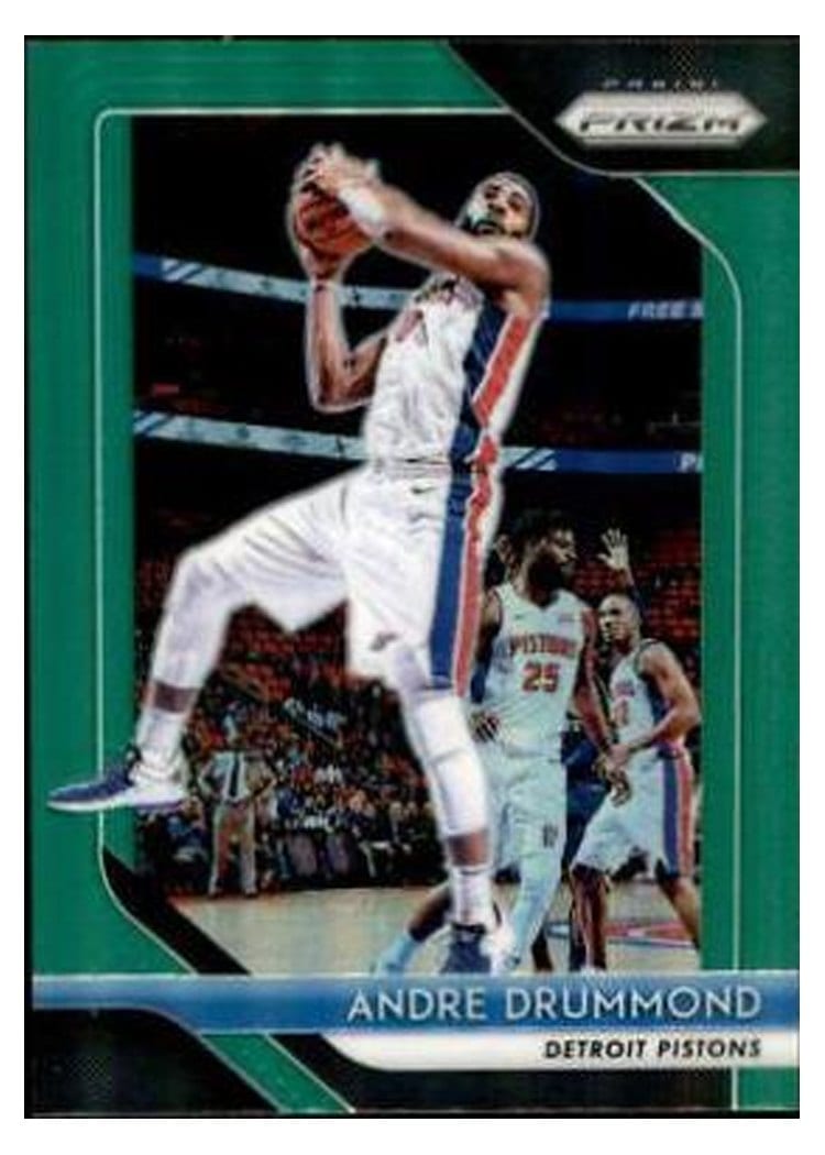 2018-19 Panini Prizm Base Set Andre Drummond Green Prizm #182 card