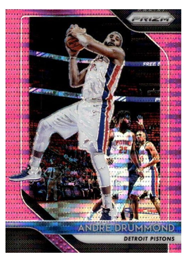 2018-19 Panini Prizm Base Set Andre Drummond Pink Pulsar Prizm #182 card