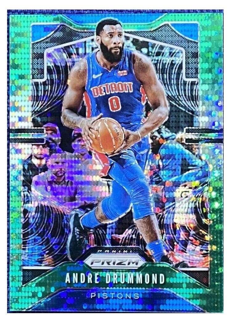 2019-20 Panini Prizm Base Set Andre Drummond Green Pulsar #92 card