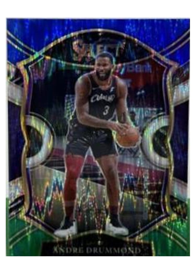 2020-21 Panini Select Base Set Andre Drummond Blue White Green Flash #5 card