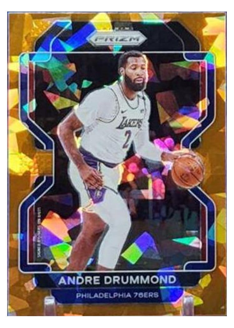 2021-22 Panini Prizm Base Set Andre Drummond Orange Hyper Prizm #5 card