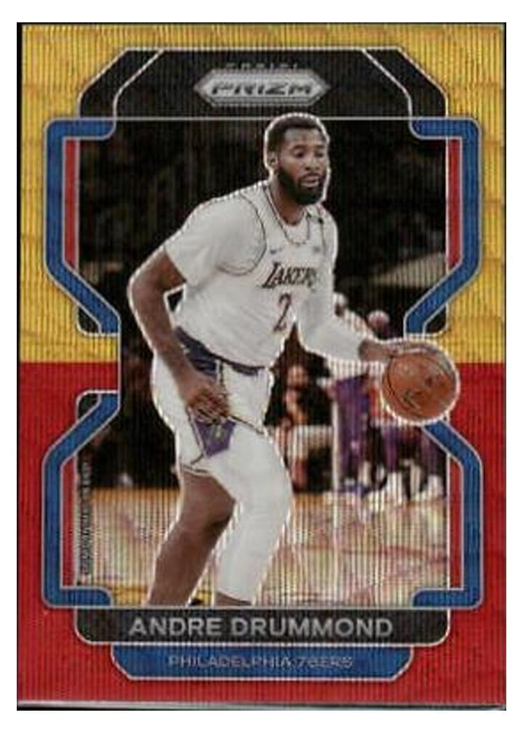 2021-22 Panini Prizm Base Set Andre Drummond Red Gold Wave #5 card