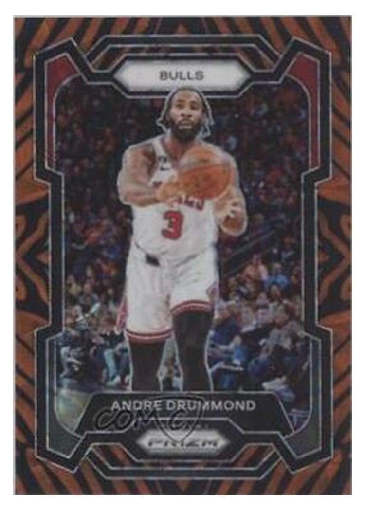 2023-24 Panini Prizm Base Set Andre Drummond Choice Tiger Stripe #256 card