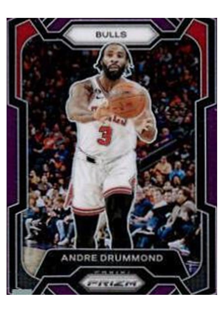 2023-24 Panini Prizm Base Set Andre Drummond Purple #256 card