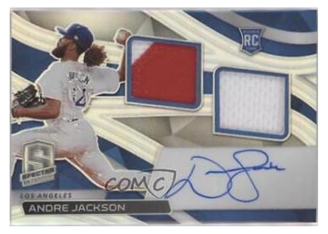 2022 Panini Chronicles Spectra Rookie Dual Jersey Autographs Andre Jackson #RDJA-AJ card