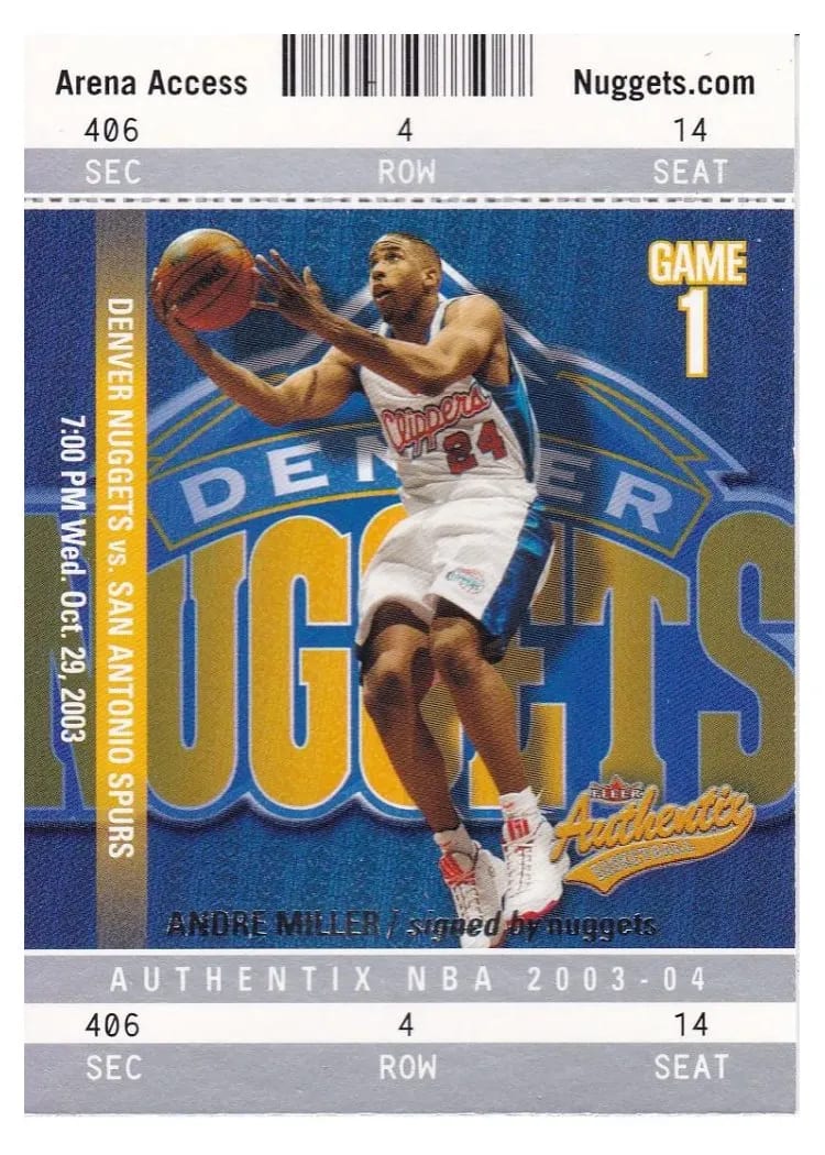 2003 Fleer Authentix Andre Miller #17 card