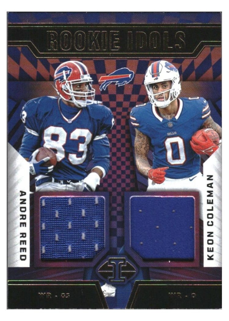 2024 Panini Illusions Rookie Idols Dual Memorabilia Andre Reed/Keon Coleman #10 card
