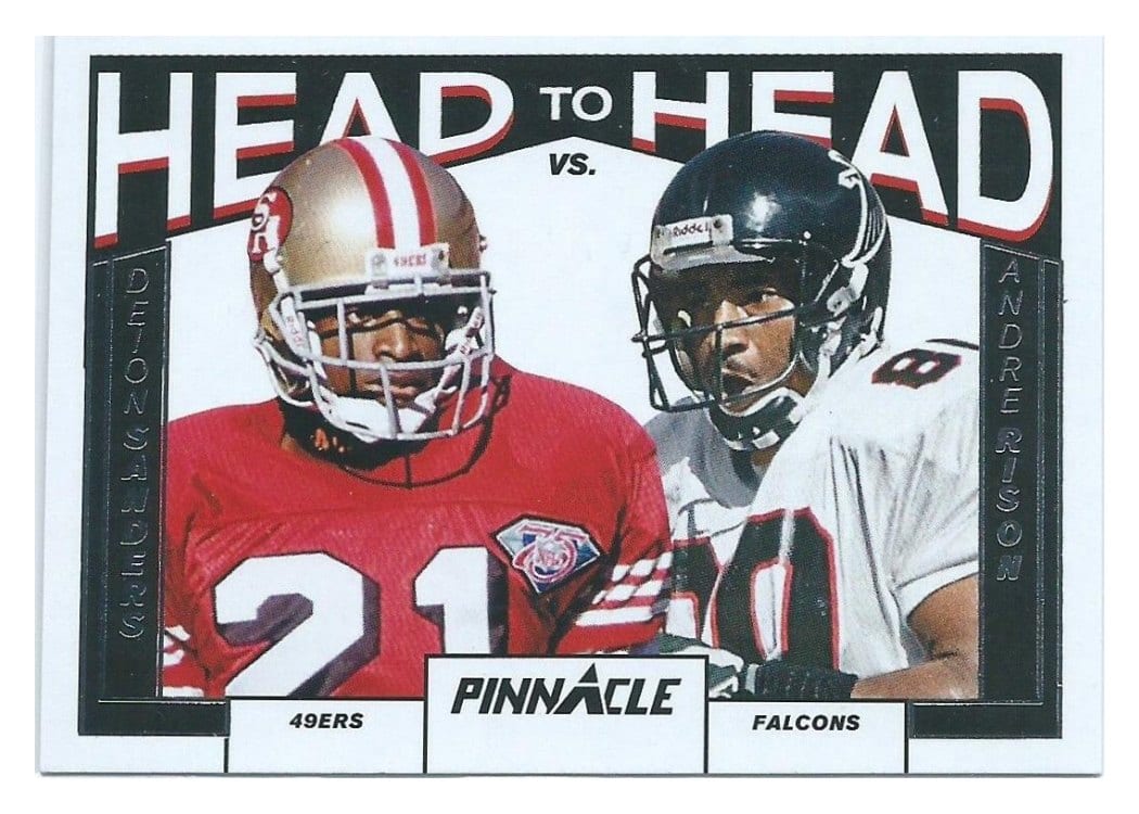 2024 Panini Encore Pinnacle Head to Head Andre Rison/Deion Sanders #7 card