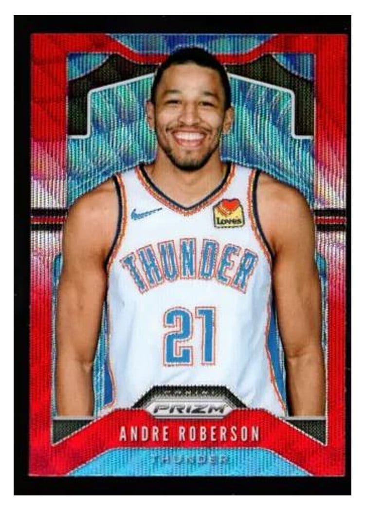 2019-20 Panini Prizm Base Set Andre Roberson Ruby Wave Prizm #187 card
