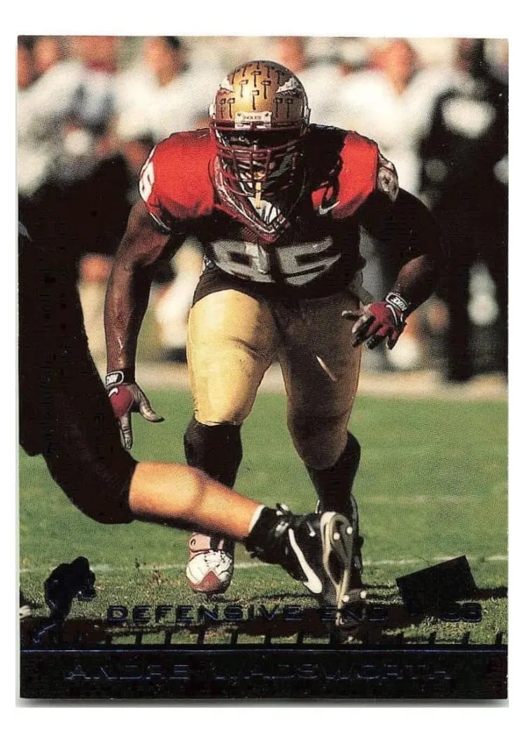 1998 Press Pass Andre Wadsworth Pick Offs Blue #4 card