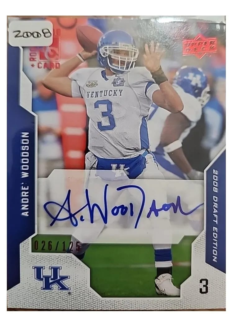 2008 Upper Deck Draft Edition Andre Woodson Autograph Red #4 card
