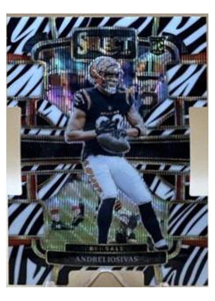 2023 Panini Select Base Set Andrei Iosivas Zebra Prizm Die-Cut #21 card
