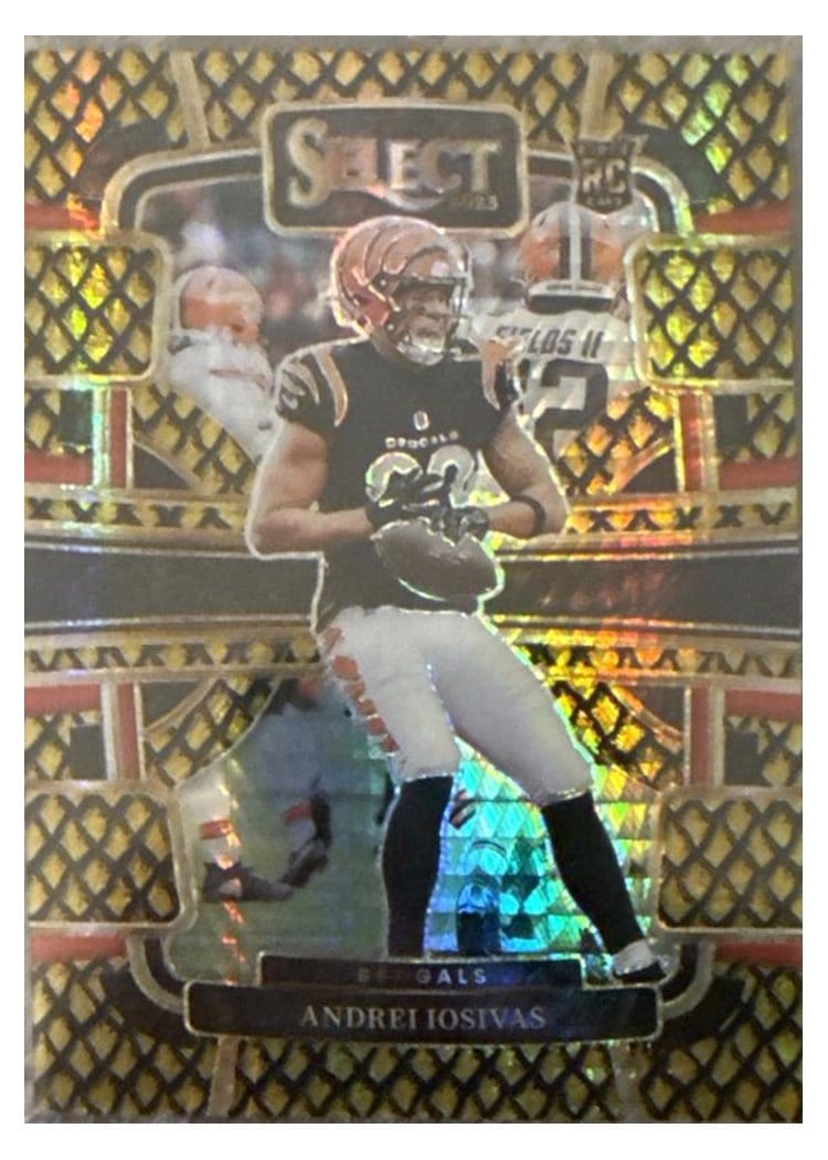 2023 Panini Select Base Set Andrei Iosivas Dragon Scale Gold Prizm #21