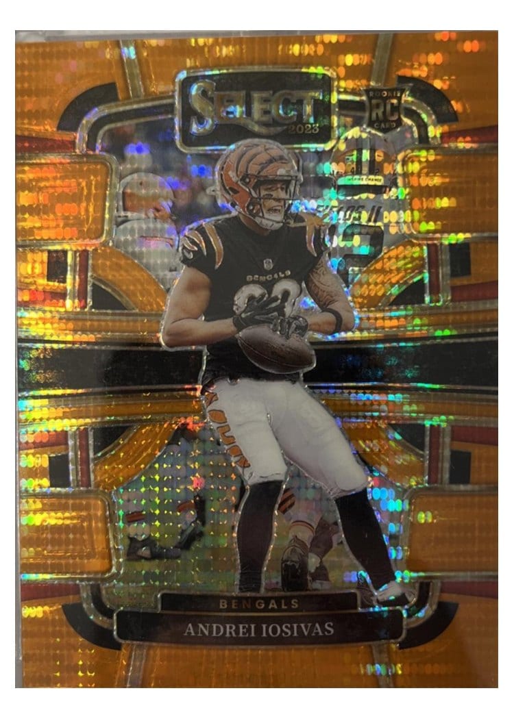 2023 Panini Select Base Set Andrei Iosivas Neon Orange Pulsar Prizm #21