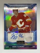 2024-25 O-Pee-Chee Platinum Blue Rainbow Autographs Andrei Kuzmenko #BA-AK card
