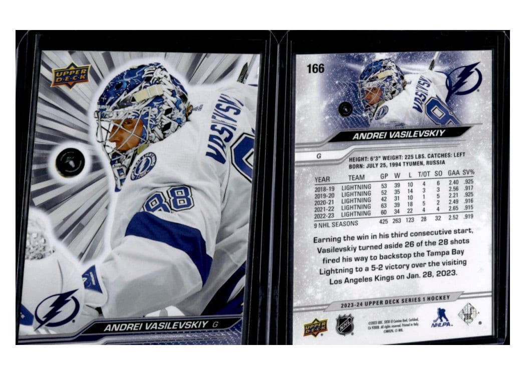 2023-24 Upper Deck Base Set Andrei Vasilevskiy #166 card