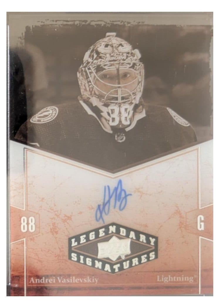 2024-25 Upper Deck Clear Cut 2004-05 UD Legendary Signatures Andrei Vasilevskiy #LSA-AV card